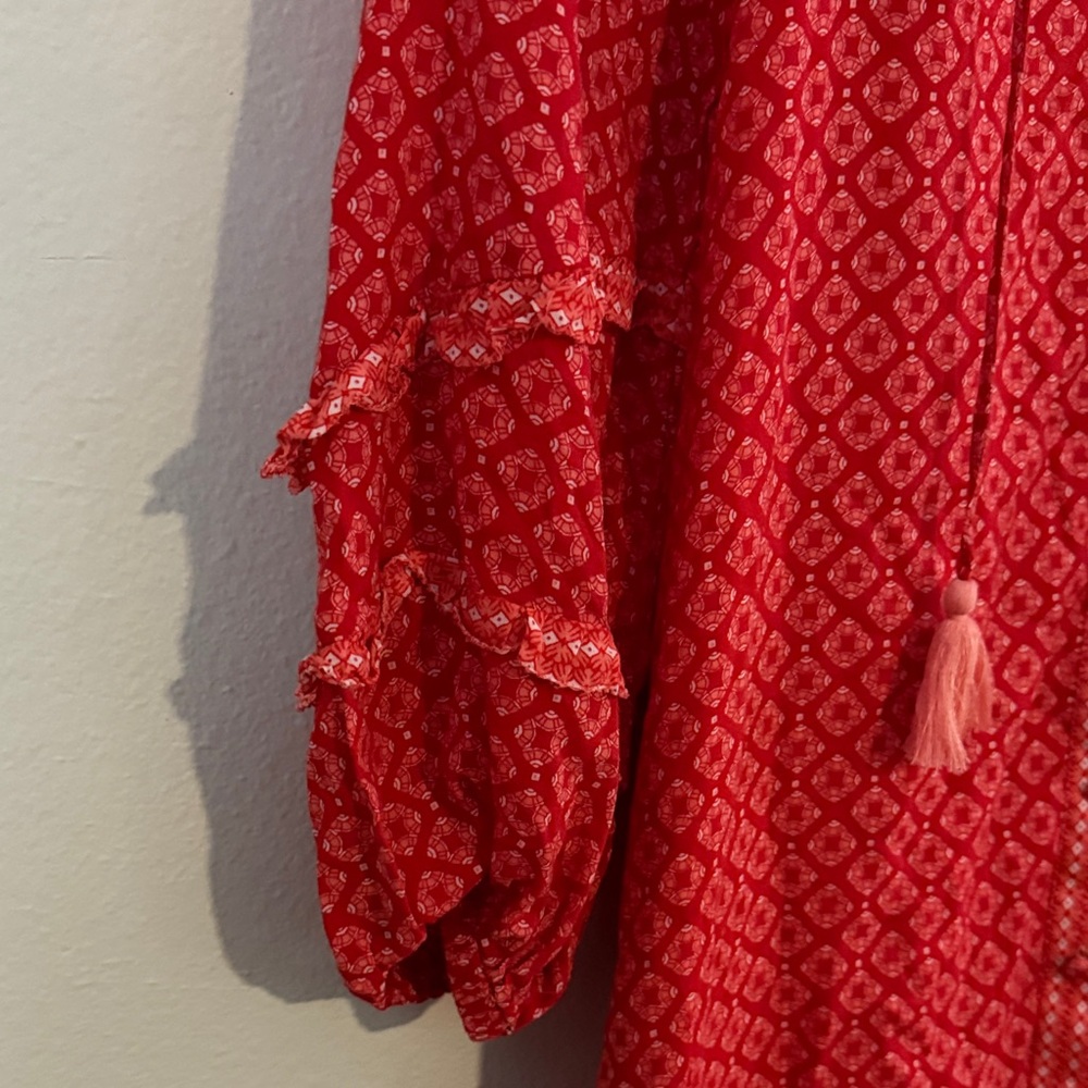 Vineyard Vines Tile Dress In Chelsea Geo Red - Picture 5 of 9